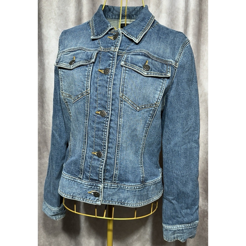 The Limited Denim Jacket Women's Medium Blue Wash Button Front
